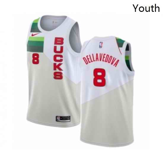 Youth Nike Milwaukee Bucks 8 Matthew Dellavedova White Swingman Jersey Earned Edition